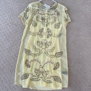 Needle and thread pale yellow dress